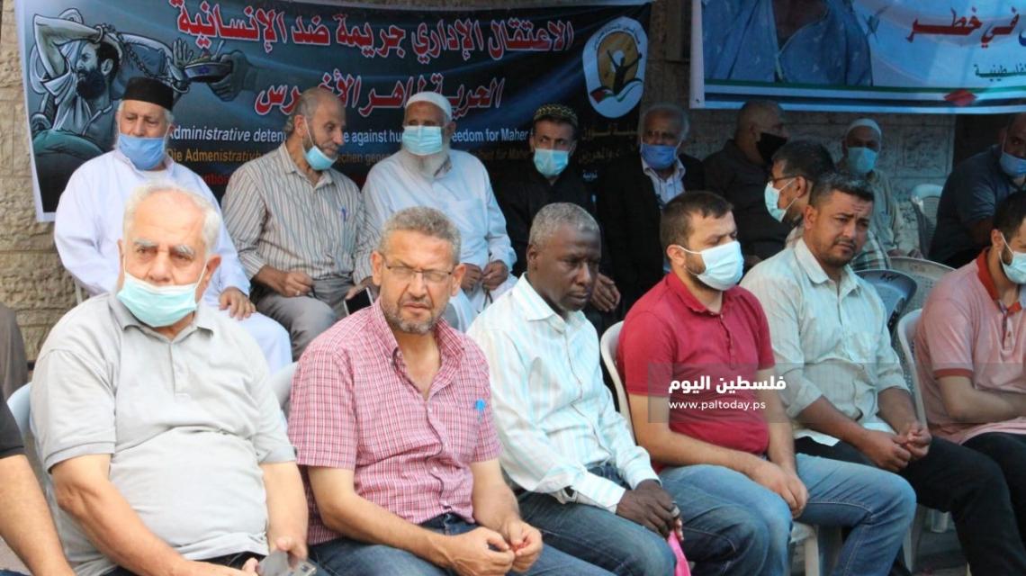 خيمة الاعتصام أمام مقر اللجنة الدولية للصليب الأحمر بمدينة غزة دعماً وإسناداً للأسير ماهر  الأخرس المضرب عن الطعام لليوم 97 