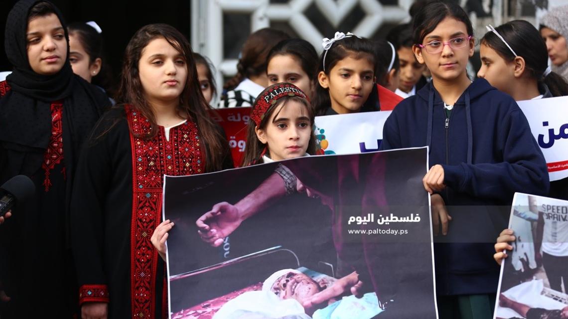 أطفال الشهيد بهاء أبو العطا يشاركون بمؤتمر صحفي في يوم الطفل العالمي