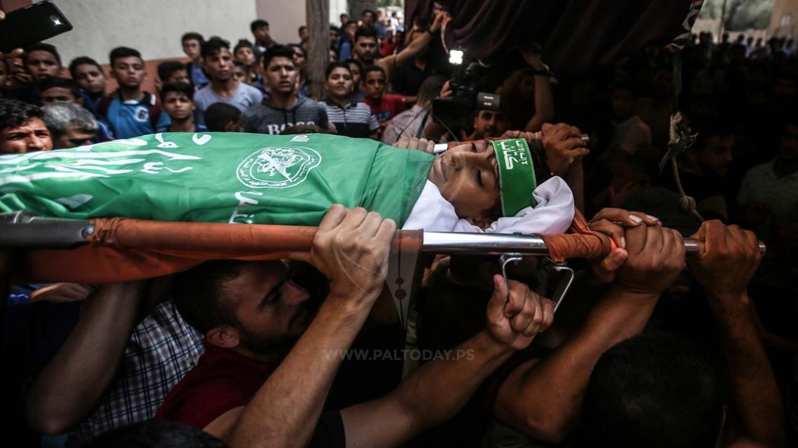 تشيع جثمان الشهيد الطفل فارس السرساوي الذي ارتقى في جمعة الصمود والثبات
