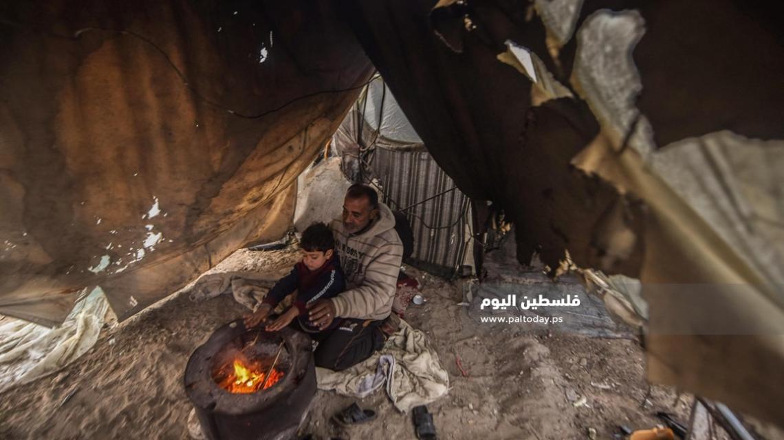 أجواء المنخفض الجوي من جنوب قطاع غزة