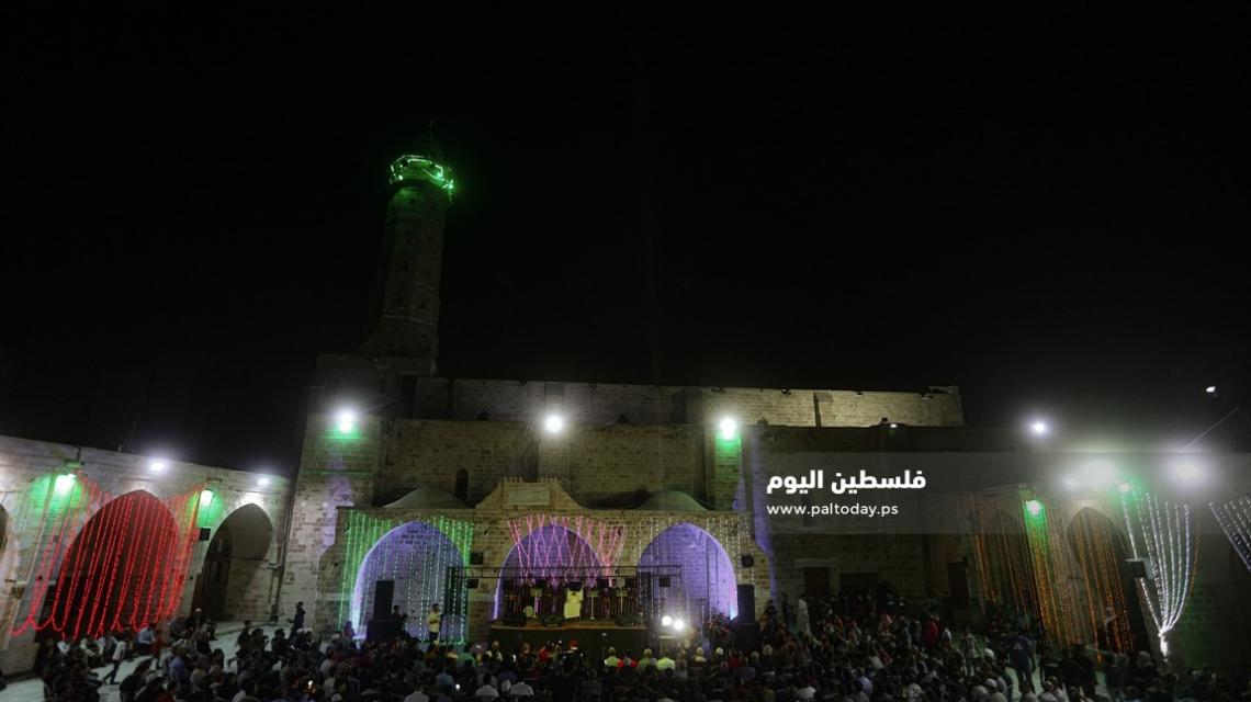 إحياء ذكرى المولد النبوي الشريف في مدينة غزة "المسجد العمري الكبير"