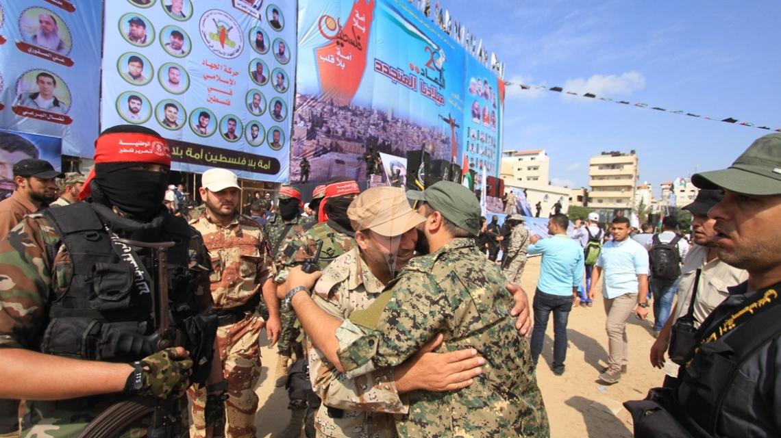 بالصور:الأجنحة العسكرية تشارك حركة الجهاد الإسلامي انطلاقتها الـ 29