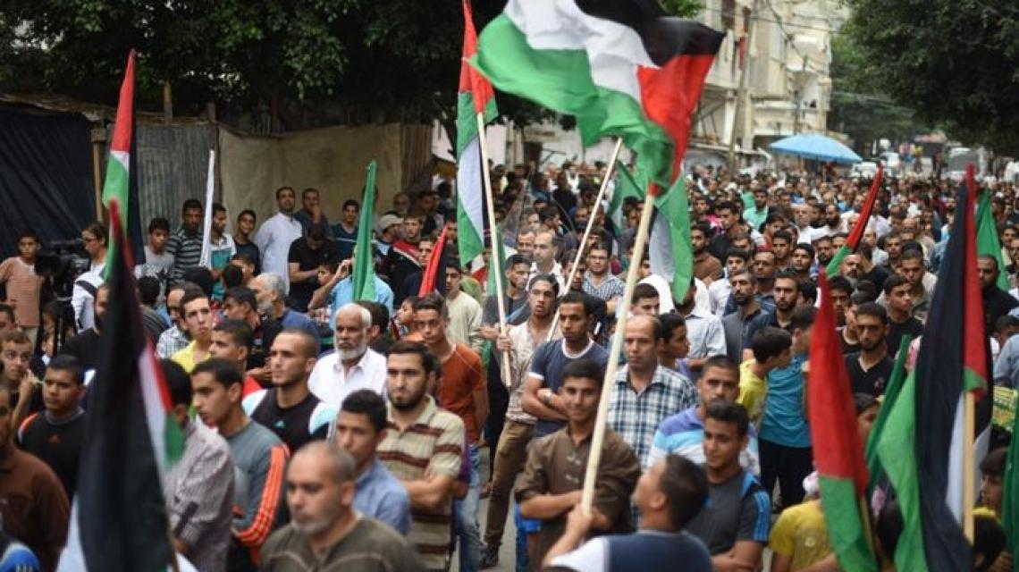 مسيرة جماهيرية حاشدة دعماً لانتفاضة القدس تنظمها حركتي حماس والجهاد الإسلامي وسط قطاع غزة