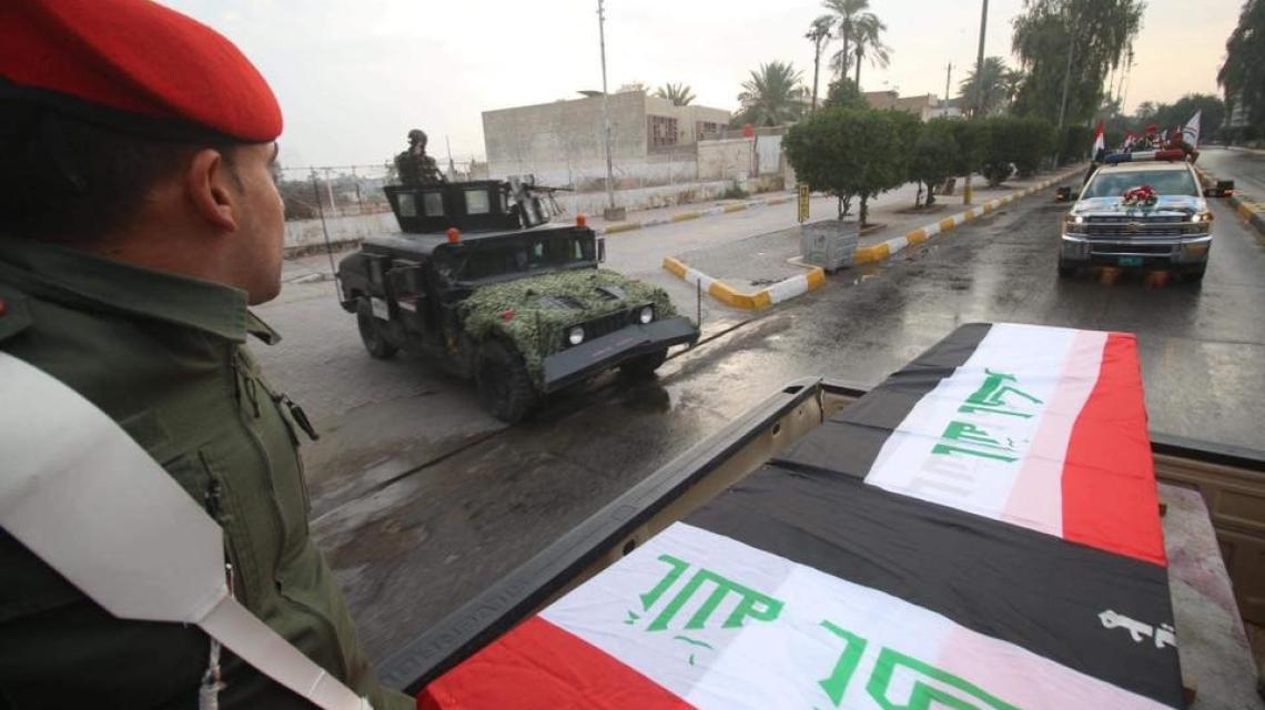 انطلاق موكب تشييع الشهيد قاسم سليماني وشهداء العدوان الأمريكي في بغداد
