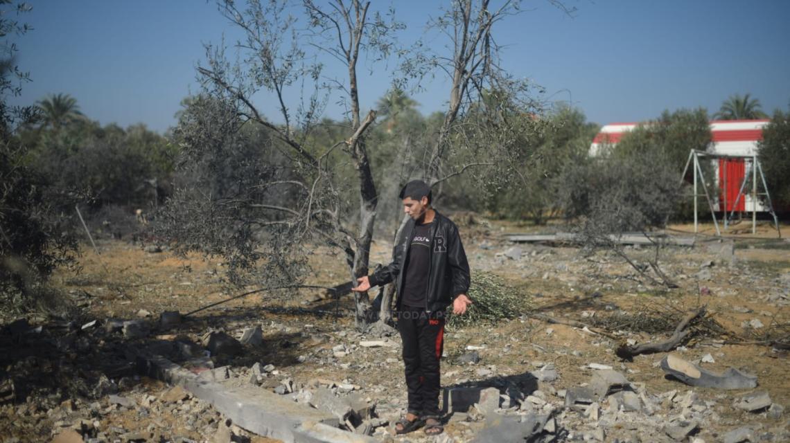 عدسة فلسطين اليوم ترصد آثار القصف على خانيونس