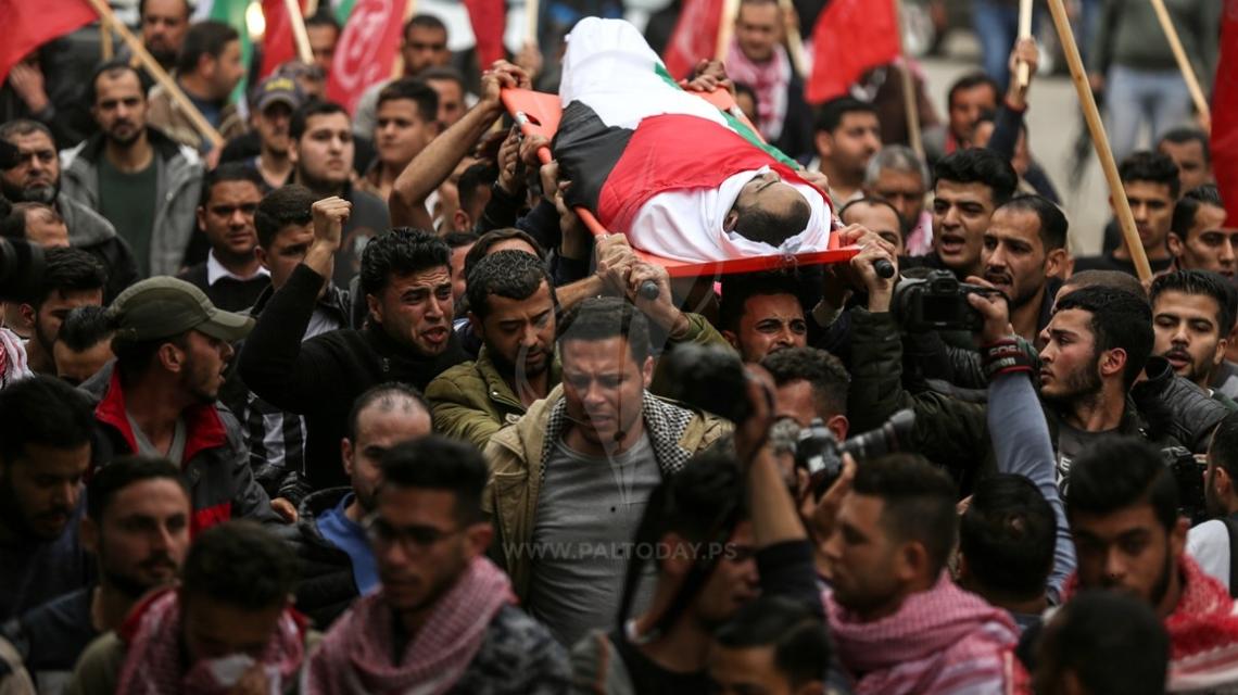 جنازة الشهيد الصحفي أحمد أبو حسين بمخيم جباليا