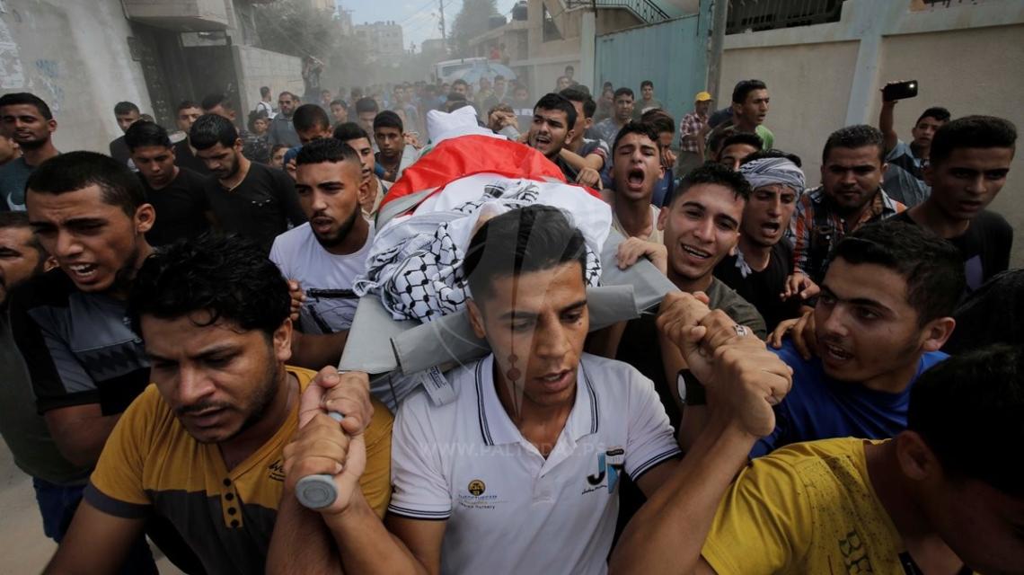 تشييع جثمان الشهيد الطفل بلال خفاجة برفح