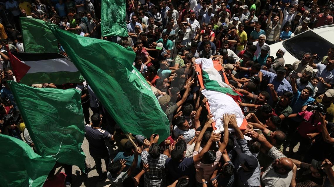 جنازة الشهيد الطفل ياسر ابو النجا من خانيونس