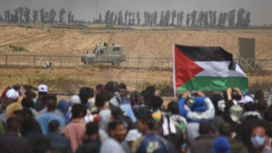 مواجهات مع قوات الاحتلال في جمعة حرق العلم شرق مدينةخانيونس
