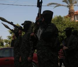 مسير عسكري لفصائل المقاومة نصرة الى الاقصى بغزة ‫(38404615)‬ ‫‬