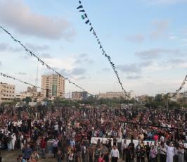 جماهير حاشدة على أرض الكتيبة تحضر مهرجان ذكرى الانطلاقة الجهادية