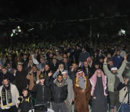 حركة الجهاد تنظم مهرجاناً لتكريم أهالى شهداء السماء الزرقاء بالوسطى