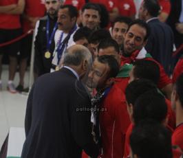 وصول المنتخب الفلسطيني لكرة القدم الى رام الله ولقاء الرئيس عباس