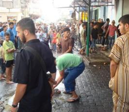 بالصور.. آثار الحريق الذي اندلع في مطعم وسط معسكر جباليا