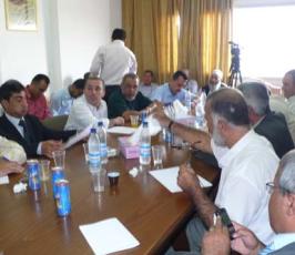 اجتماع الفصائل والمؤسسات الحقوقية  خلال اللقاء الوطني الذي نظمته الجهاد «  لمناقشة تعطيل تقرير جولدستون  »