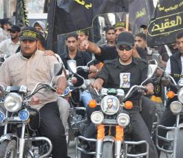 بالصور::  أبناء الجهاد الاسلامى ينظمون مسيرة دراجات نارية في ذكرى الشقاقي
