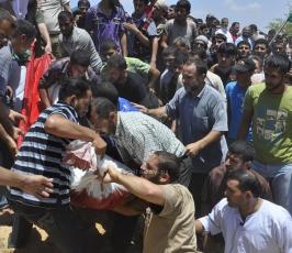  جماهير خانيونس تشيع شهدائها من مسجد أهل السنة ومسجد عباد الرحمن