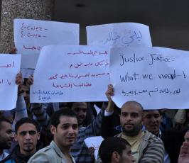 اعتصام لطلبة جامعة الازهر حول حقوقهم الطلابية والتعليمية