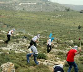 خاص فلسطين اليوم..مستوطنون يهاجمون مسيرة سلمية في دير جرير شرقي رام الله