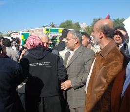 بالصور::قيادات حركة الجهاد الاسلامى تستقبل قافلة شريان الحياة بغزة