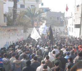 بالصور:: سرايا القدس وحركة الجهاد تشيعان جثمان الشهيد حسن القطراوى 