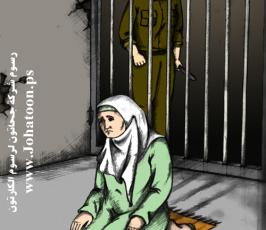 بالصور : لوحات تجسد معاناة الأسرى داخل سجون الاحتلال