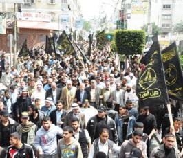 بالصور:الجهاد تنظم مسيرة حاشدة دعما للأسرى ورفضا لقرار التهجير بخانيونس