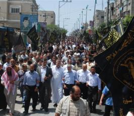 بالصور:الألاف من أنصار الجهاد الإسلامى ينتفضون في مسيرة حاشدة بالنصيرات
