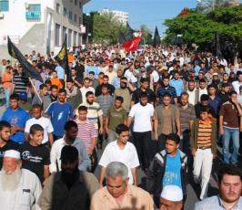 بالصور:: مسيرات حاشدة تنظمها حركة الجهاد تنديداً بالعدوان على إسطول الحرية