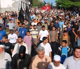 بالصور:: مسيرات حاشدة تنظمها حركة الجهاد تنديداً بالعدوان على إسطول الحرية