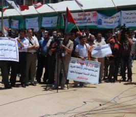 بالصور..وقفة تضامنية للإعلاميين في غزة مع ضحايا أسطول الحرية
