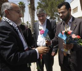 بالصور : وفد البرلمان العربي خلال زيارته لغزة 