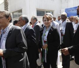 بالصور : وفد البرلمان العربي خلال زيارته لغزة 