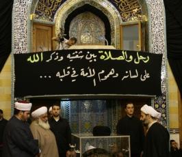 بالصور : السيد حسن نصر الله في وداع العلامة محمد حسين فضل الله