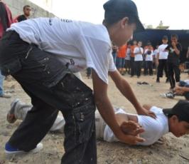بالصور: قيادة حركة الجهاد فى زيارة ميدانية لهم لمخيمات شهداء إسطول الحرية