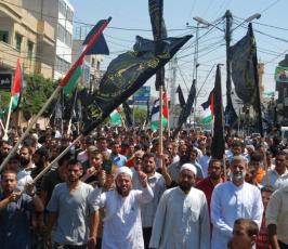 بالصور:حركة الجهاد وفصائل المقاومة تخرجان بمسيرة جماهيرية حاشدة «  بيوم القدس العالمى »