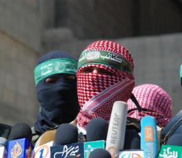 بالصور:: مؤتمر صحفي مشترك للأجنحة العسكرية بغزة