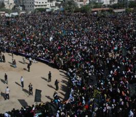 بالصور: الجماهير المحتشدة بمهرجان الدكتور فتحى الشقاقى تقدر بعشرات الآلاف