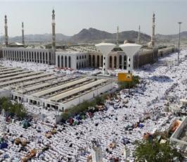 بالصور : ملايين الحجاج يبتهلون إلى الله بالدعاء على جبل الرحمة في عرفة