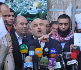 اعتصام الصحفيين ضد استهدافهم من قبل الاحتلال أمام برج شوى وحصري بغزة