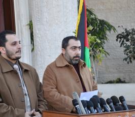 بالصور:مؤتمر صحفى بمقر رئاسة الوزراء بغزة  حول تثبيت التهدئة