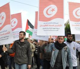 بالصور: حركة الجهاد تنظم مسيرة حاشدة دعماً للشعب التونسى