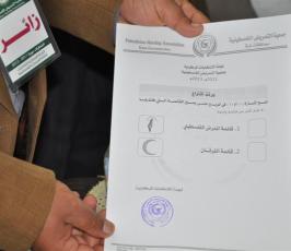 بالصور: كاميرا فلسطين اليوم تتجول بقاعات انتخابات منتدى الممرض الفلسطينى