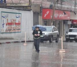 بالصور:أمطار غزيرة تسقط على قطاع غزة