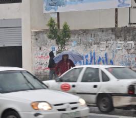 بالصور:أمطار غزيرة تسقط على قطاع غزة