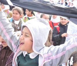 بالصور: غزة تخرج بمظاهرات لتبارك نجاح ثورة الشعب المصرى 