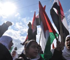 بالصور: غزة تخرج بمظاهرات لتبارك نجاح ثورة الشعب المصرى 