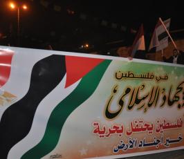 بالصور: حركة الجهاد تنظم مسيرة حاشدة إحتفالاً بنجاح الثورة بمصر