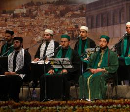 بالصور:إحتفال بذكري المولد النبوى أقامه المركز الوطنى للدراسات والبحوث بمركز رشاد الشوا بغزة 