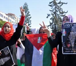 بالصور:مسيرة تحضيرية  لشباب 15 من اذار في مدينة غزة 